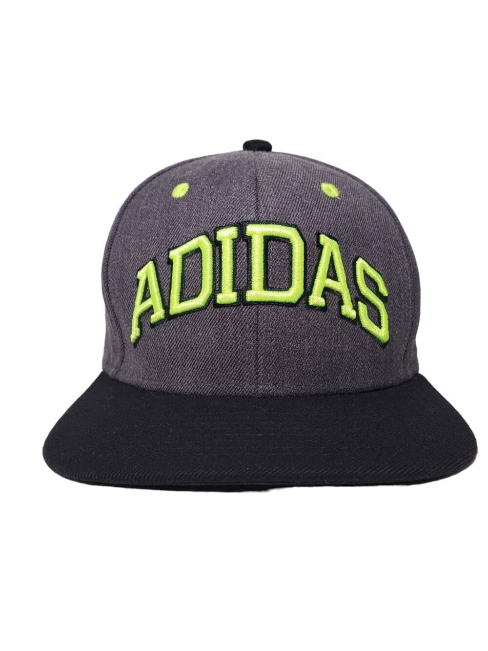 Adidas Hat Gray Green Snapback Big Logo Spell Out Dad Era Hat Cap